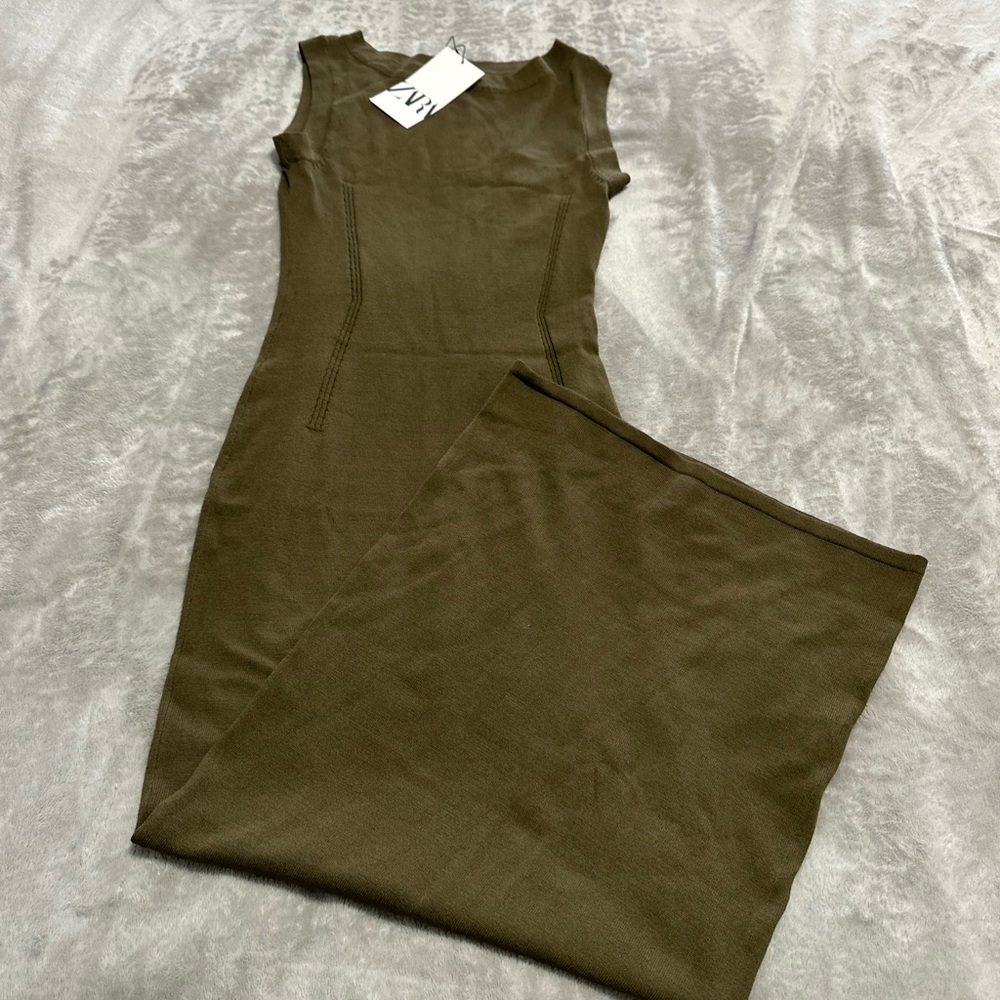 Zara Olive Green Maxi Dress